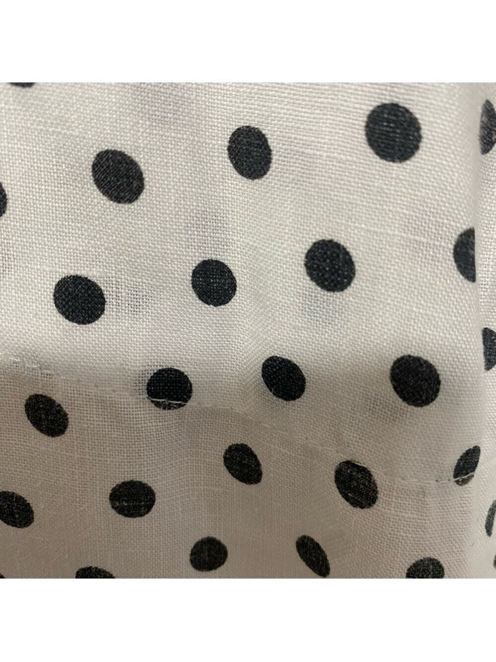 Saint Tropez West White Linen Polka Dot Button-Down Top Size Large - Picture 6 of 7